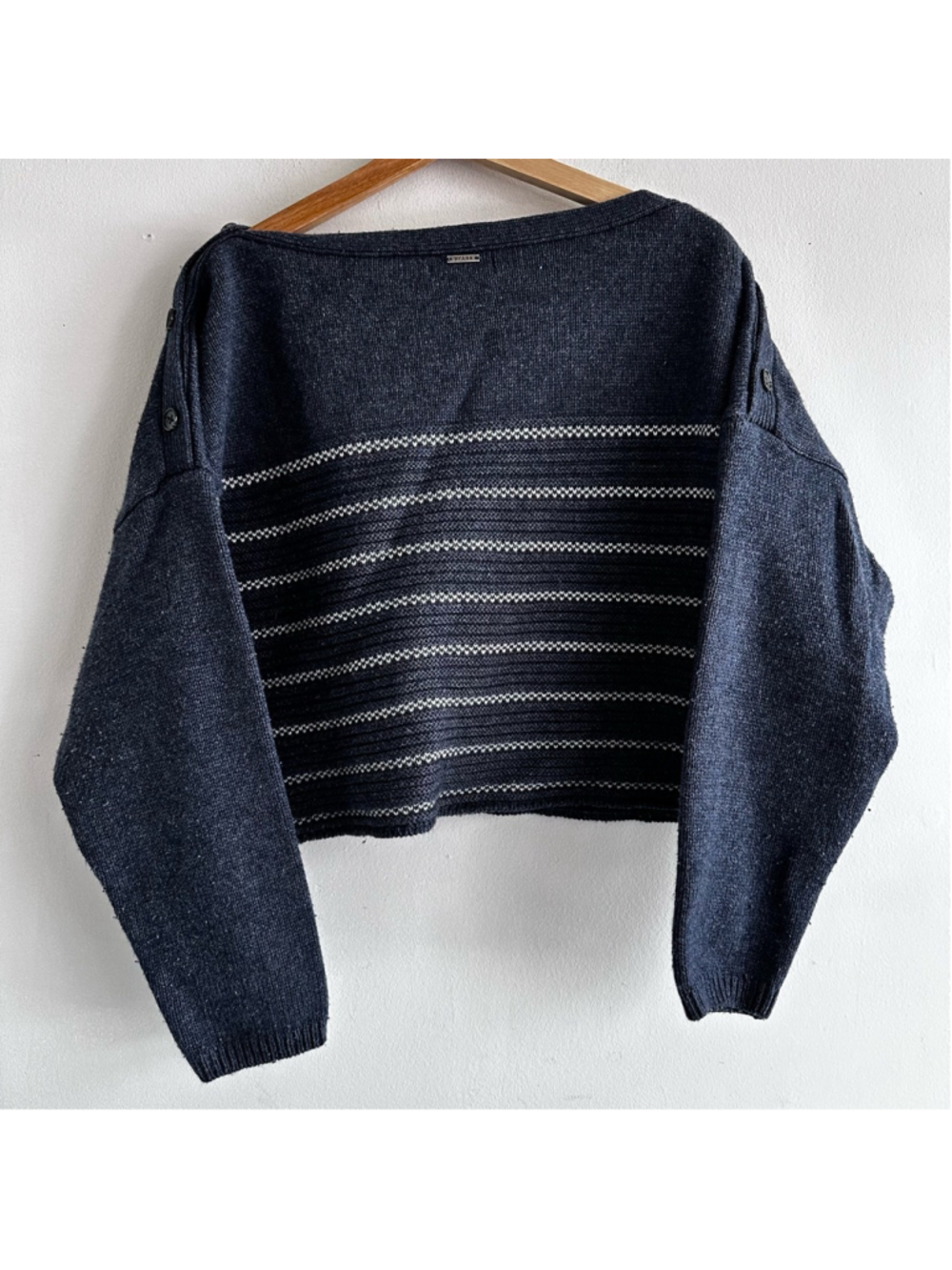 Prana Blue Striped Knit Sweater Women's Size M